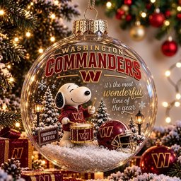 Washington Commanders Snoopy Global Ornament Unique Xmas Ornaments Christmas Tree Decorations