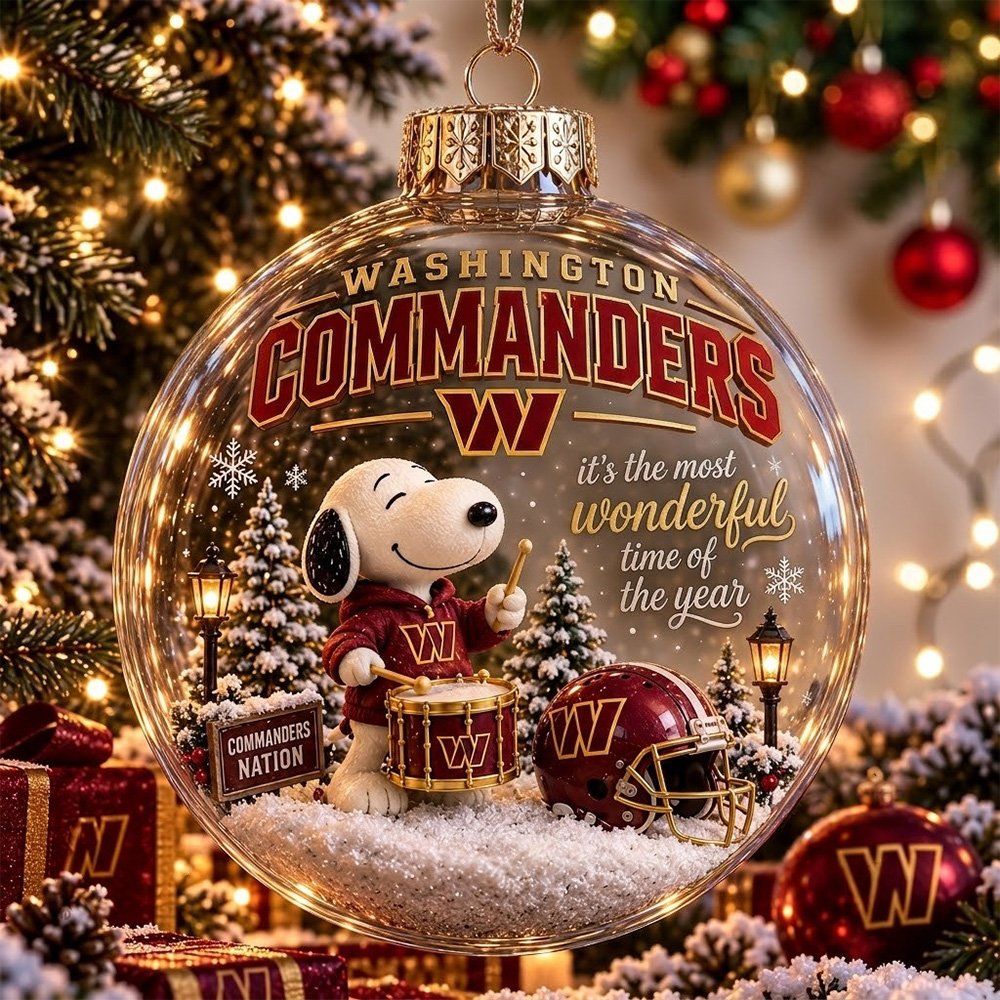 Washington Commanders Snoopy Global Ornament Unique Xmas Ornaments Christmas Tree Decorations
