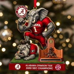 University Of Alabama 2025 SEC Champions Ornament Xmas Tree Decorations Keepsake Xmas Gifts_
