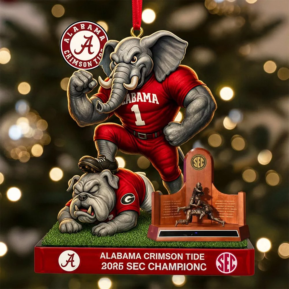 University Of Alabama 2025 SEC Champions Ornament Xmas Tree Decorations Keepsake Xmas Gifts_