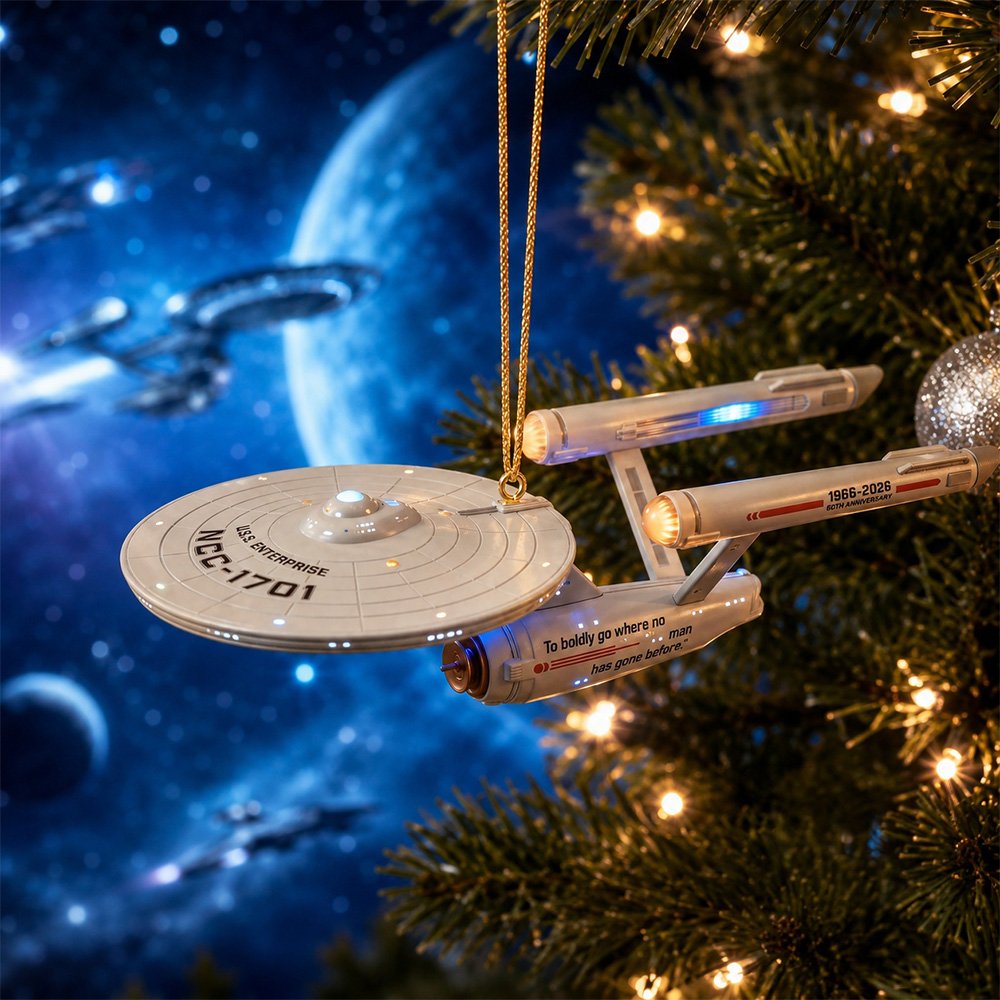 Star Trek 60th Anniversary USS Enterprise NCC-1701 Ornament Xmas Tree Decor Christmas Ornaments