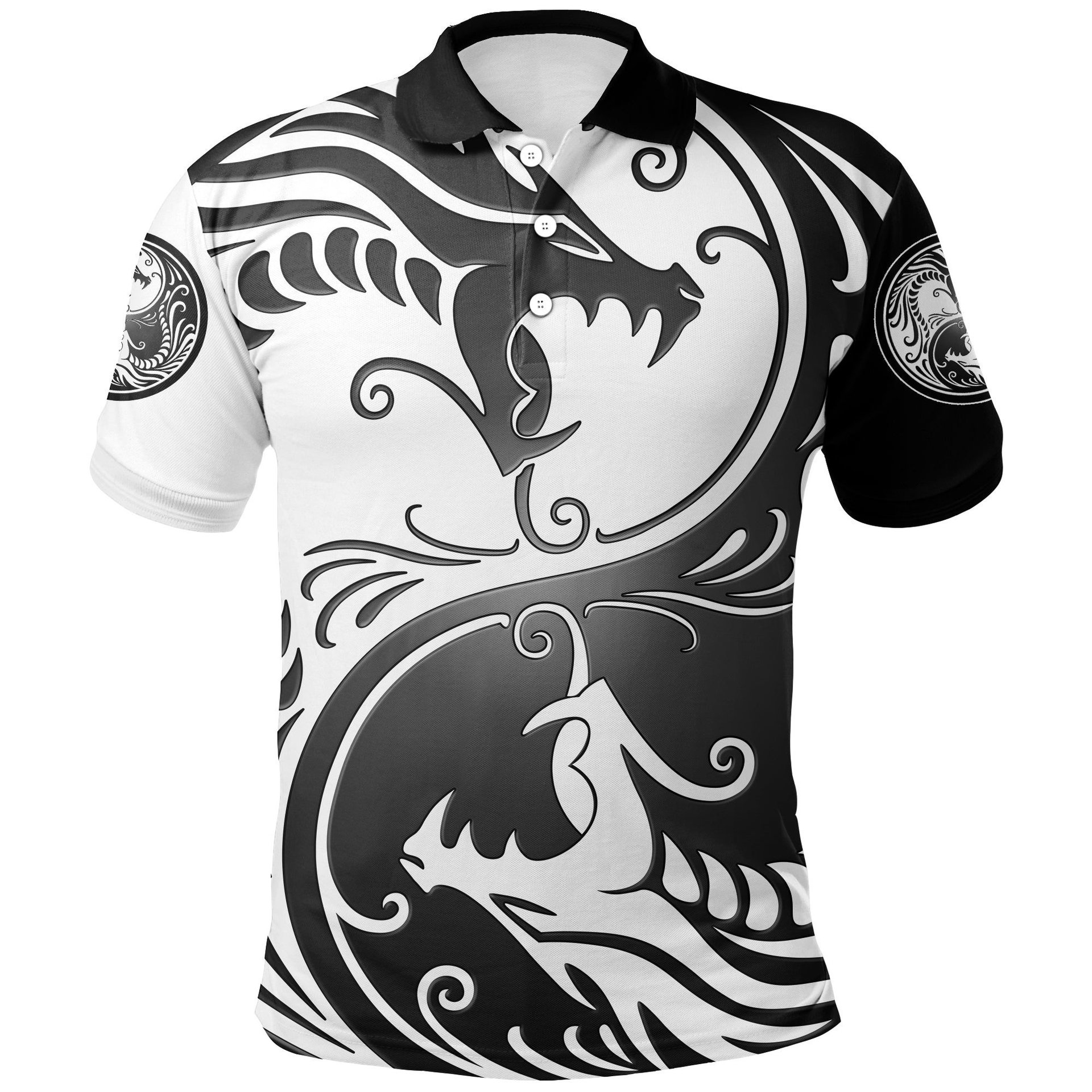Viking Ying Yang Dragon Viking Polo Shirt Viking Style - Vikingstyle.co