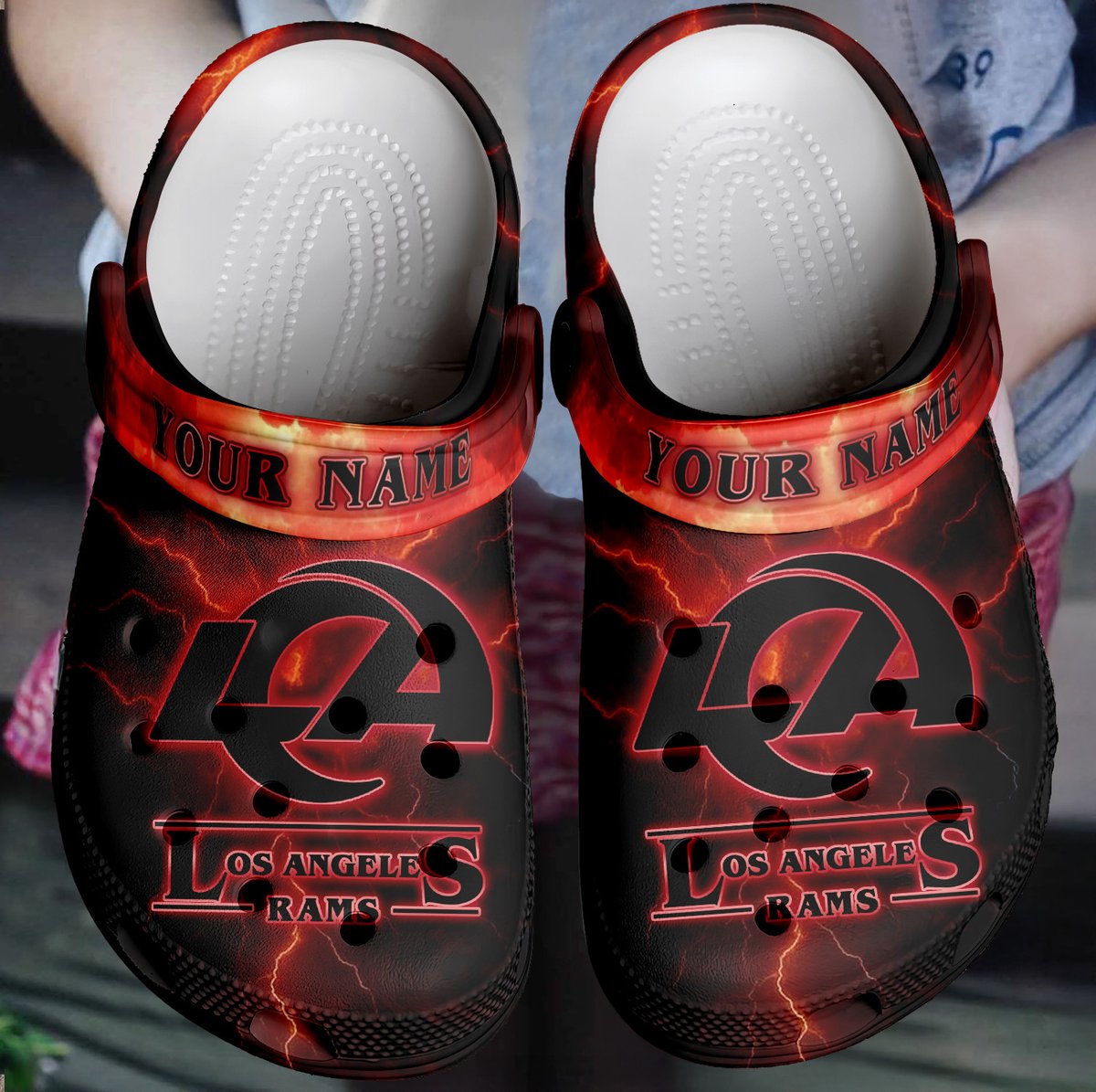 La Rams Clogs Los Angeles Rams x Stranger Things Clogs Shoes Comfortable For Men ...