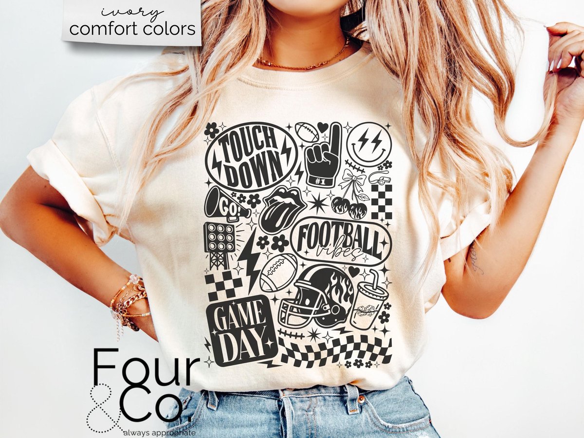 Retro football graphic T-shirt