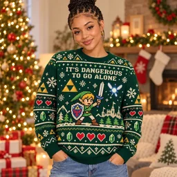 Zelda Christmas ugly sweater lifestyle gift for gamers