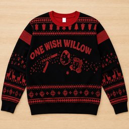 Unisex Obsession 2026 One Wish Willow Ugly Christmas Sweater for Horror Fans