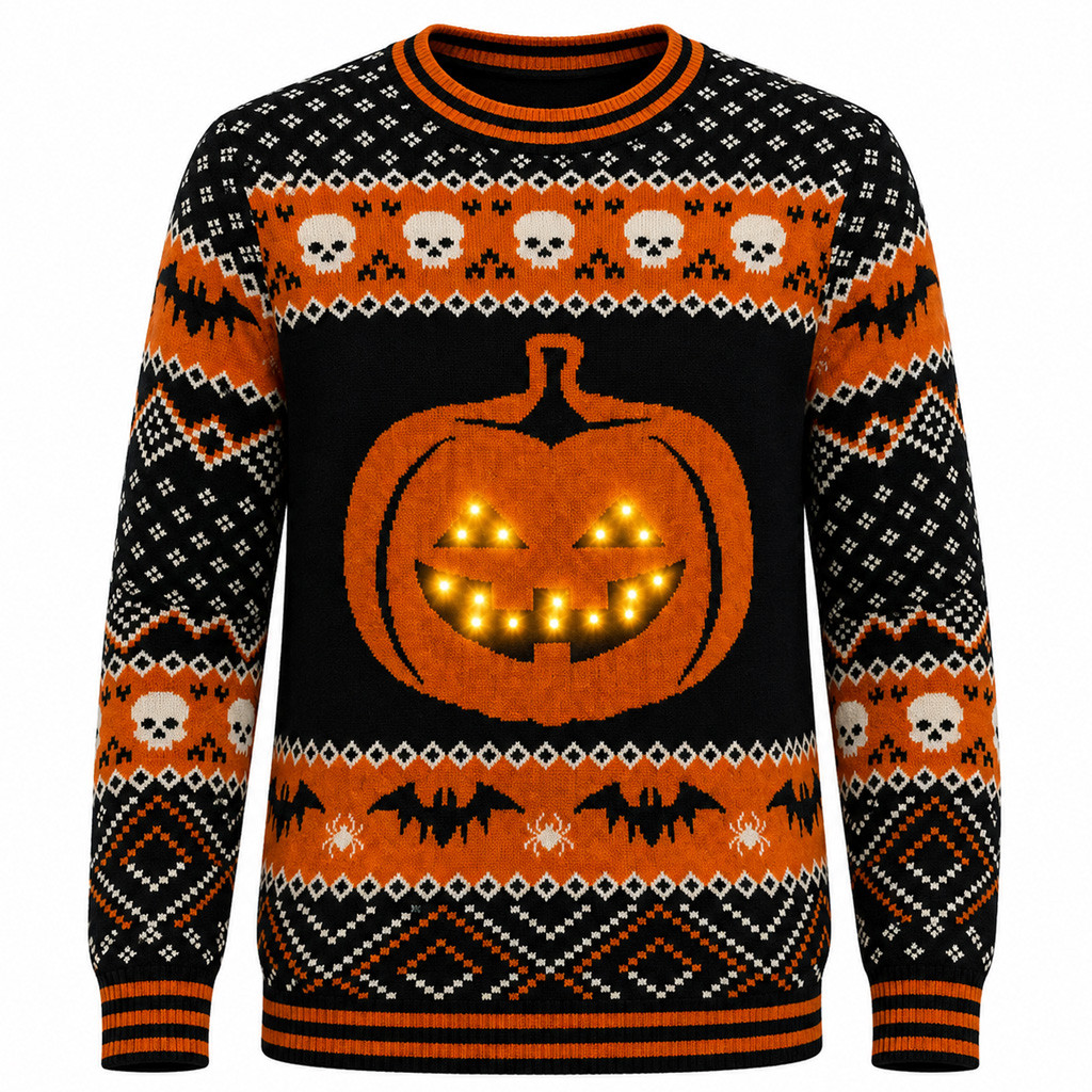 Pumpkin Ugly Sweater For Halloween 2026