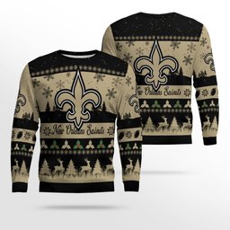 2026 Christmas Saints Festive Reindeer Tree Ugly Sweater