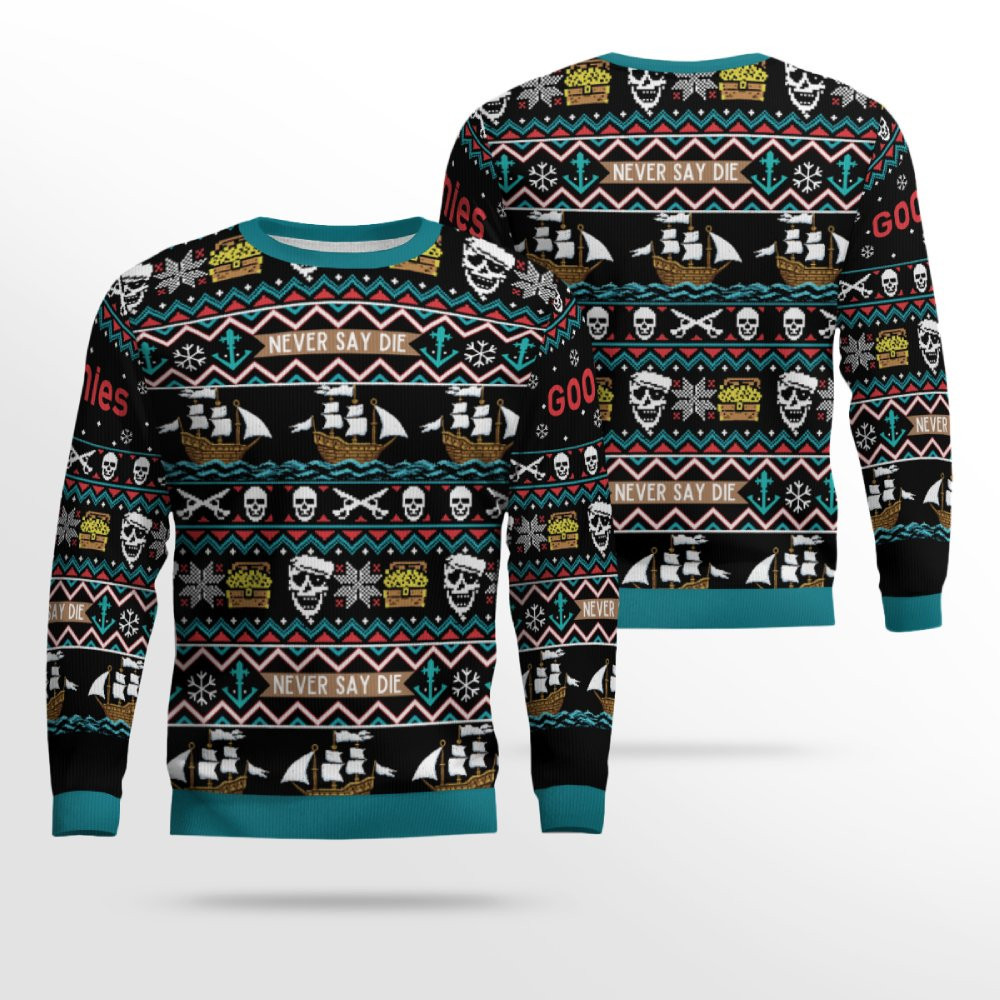 Never Say Die The Goonies Ugly Christmas Sweater 2026