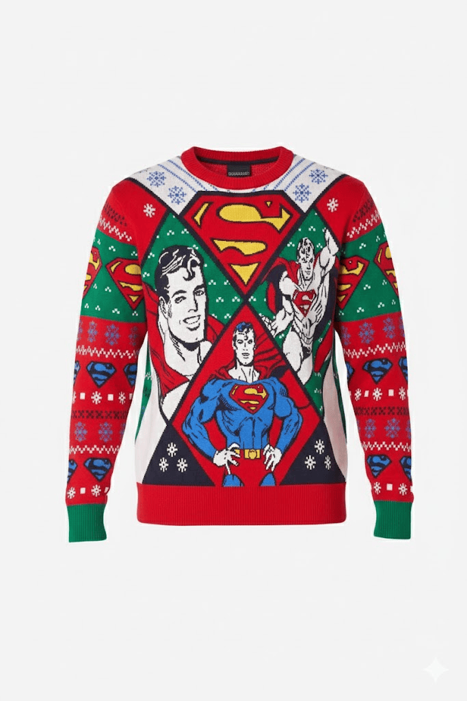 2026 Superman Christmas Ugly Sweater
