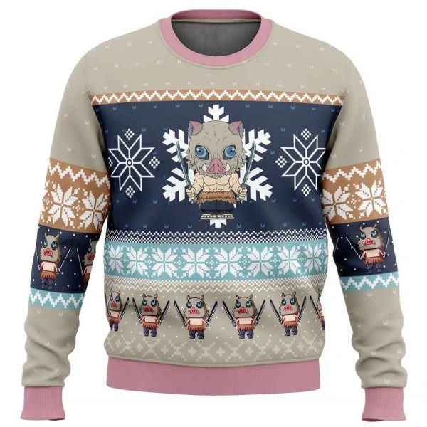 Demon Slayer Inosuke Ugly Christmas Sweater 2026