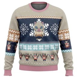 Demon Slayer Inosuke Ugly Christmas Sweater 2026