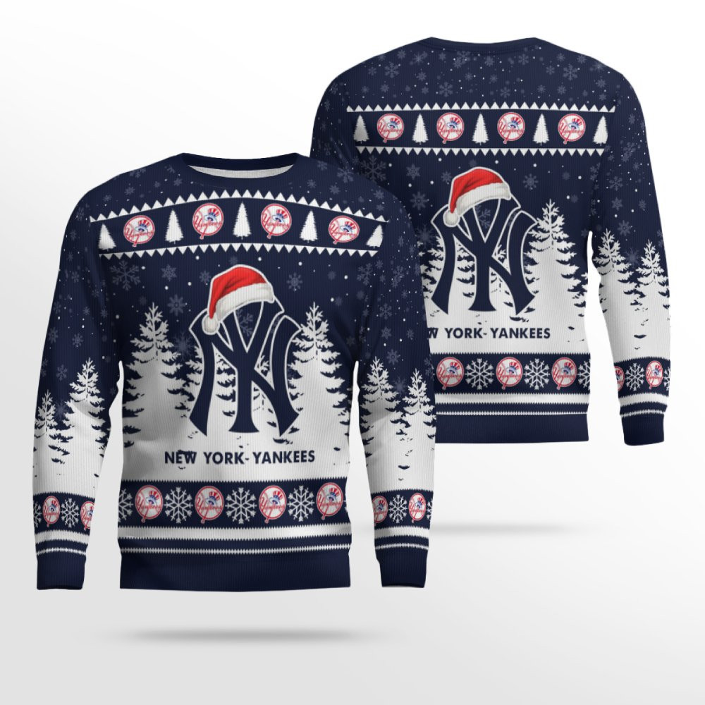 2026 New York Yankees Snowflakes Christmas Ugly Sweater