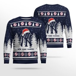 2026 New York Yankees Snowflakes Christmas Ugly Sweater