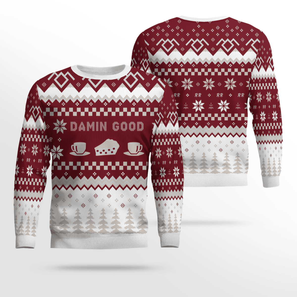Twin Peaks Damn Good Holiday Ugly Christmas Sweater 2026 Deep Red