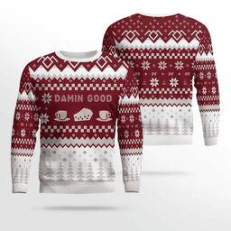 Twin Peaks Damn Good Holiday Ugly Christmas Sweater 2026 Deep Red