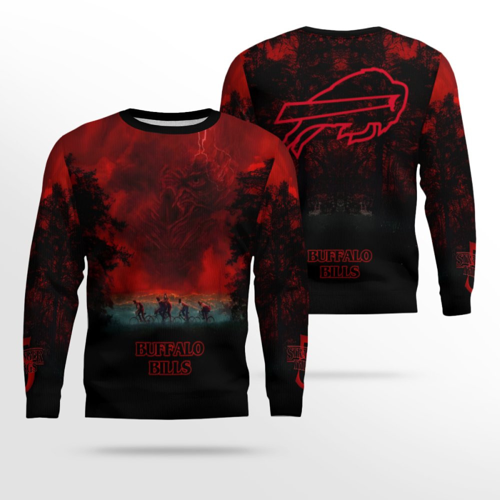 2026 Buffalo Bills Stranger Things Ugly Sweater