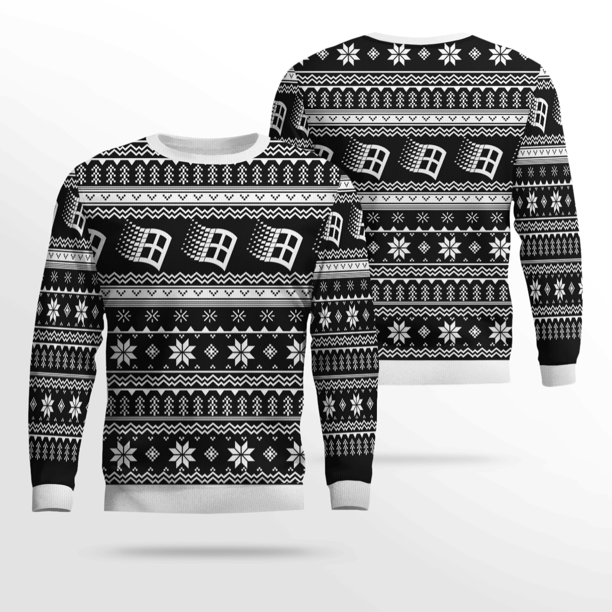Microsoft Windows Ugly Holiday Sweater Brown And Green 2026 Black