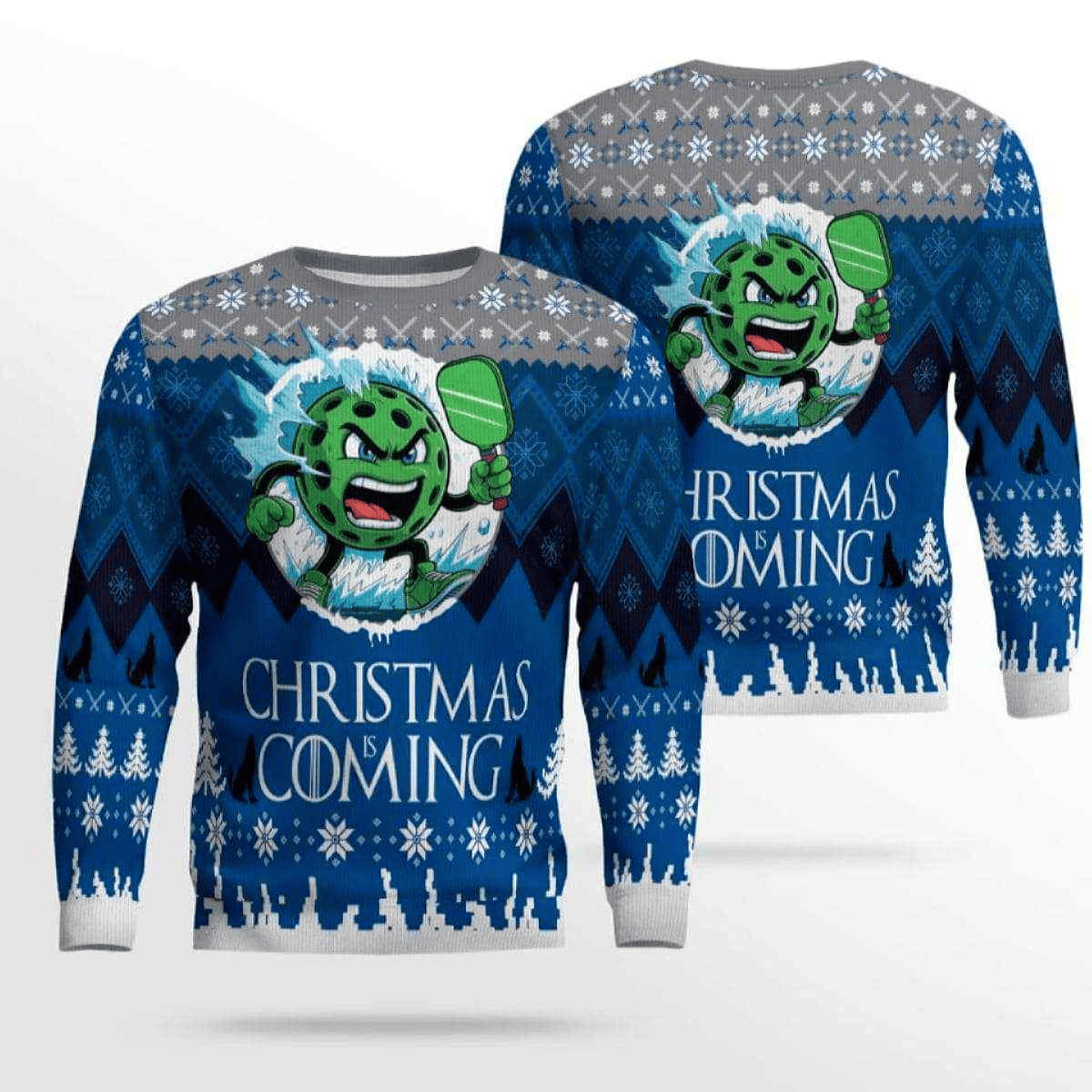 2026 Christmas Is Coming Pickleball Ugly Sweater