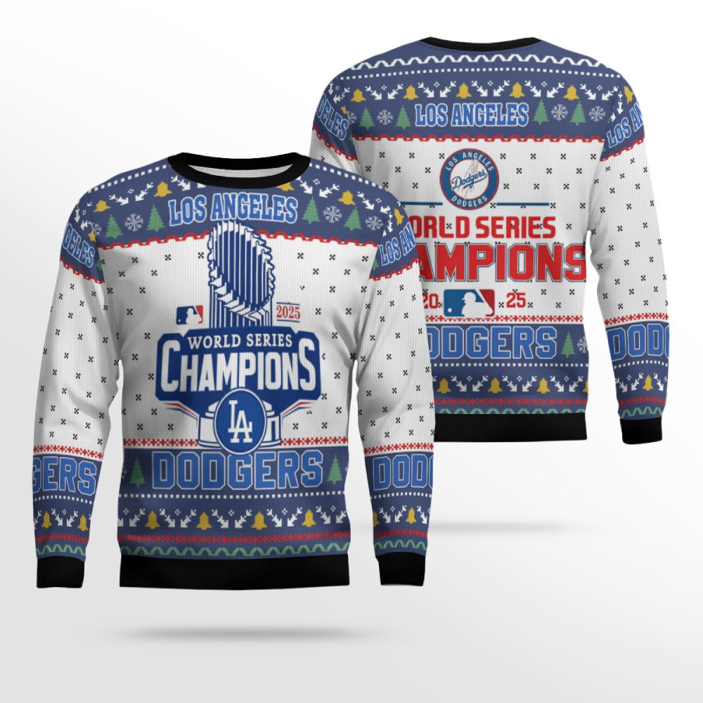 Los Angeles Dodgers Champions 2026 Ugly Christmas Sweater