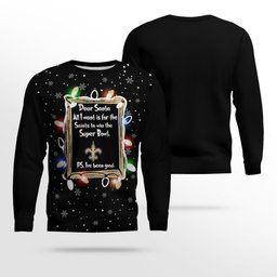New Orleans Saints Dear Santa To Win Super Bowl Ugly Christmas Sweater 2026