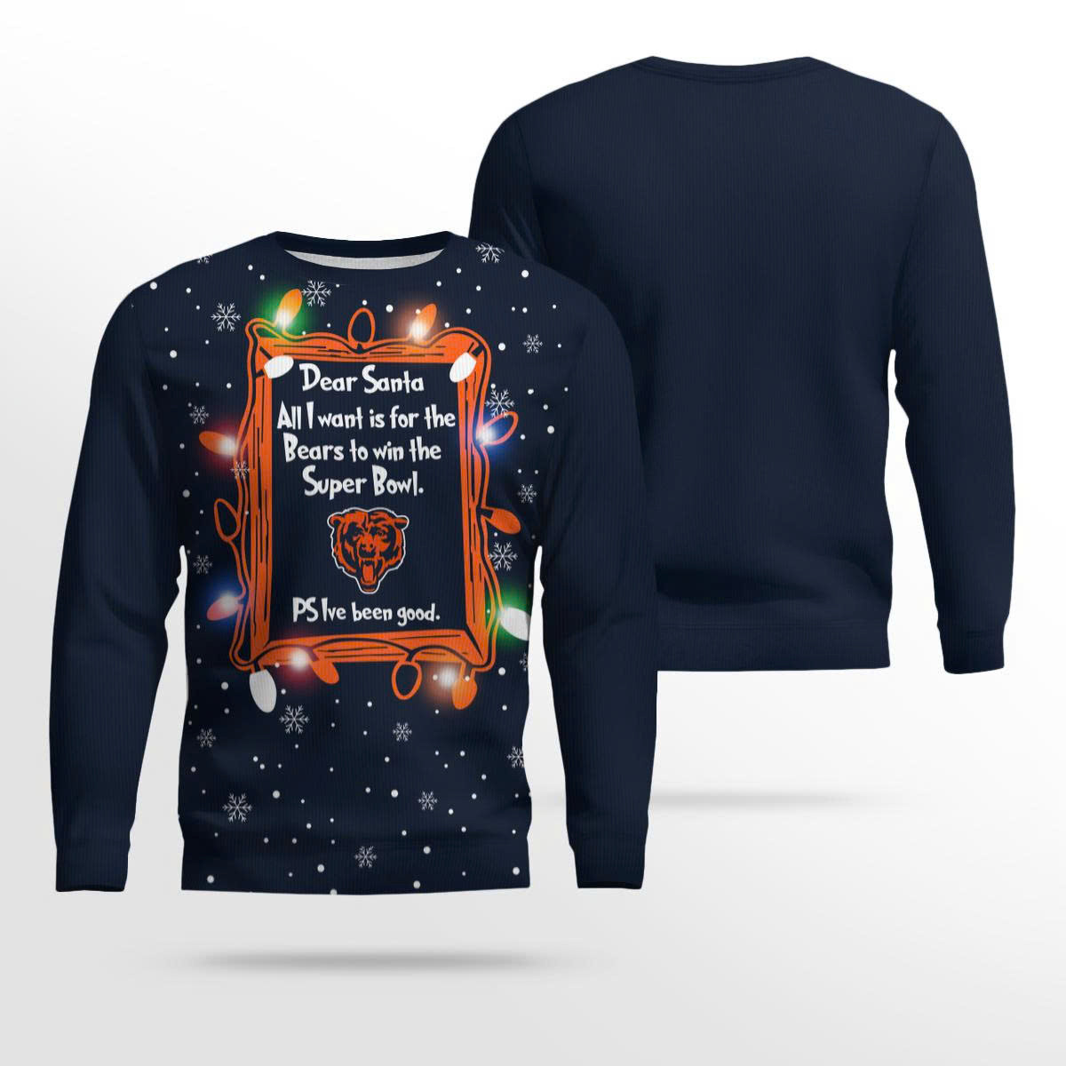 Chicago Bears Dear Santa To Win Super Bowl Ugly Christmas Sweater 2026