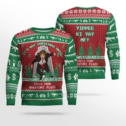 Hans Gruber Fall Nakatomi Plaza Die Hard Ugly Christmas Sweater 2026