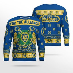 World of Warcraft For The Alliance Wreath Holiday Ugly Sweater 2026