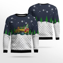 Santa Jeep Xmas Ugly Sweater 2026