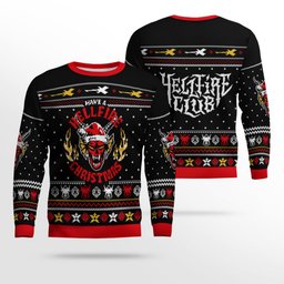 Stranger Things Hellfire Club Knit Ugly Christmas Sweater 2026