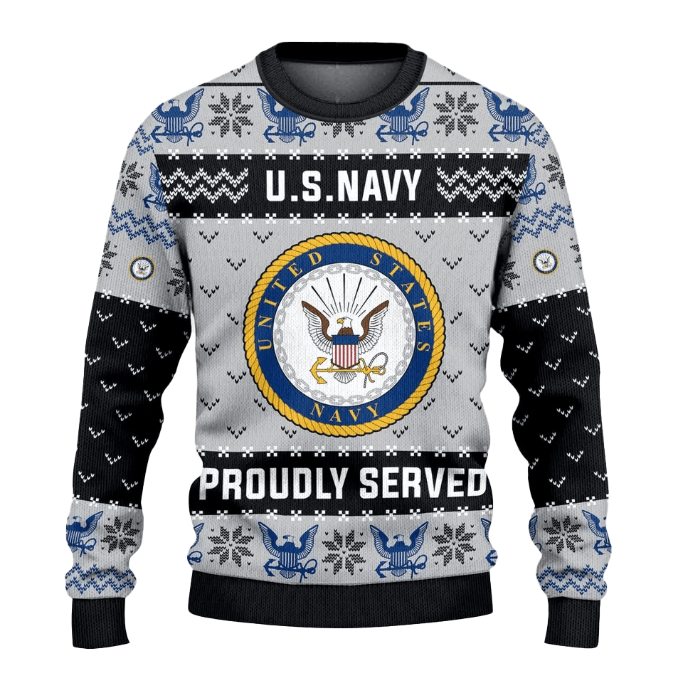 US Navy 250th Years USA Ugly Christmas Sweater