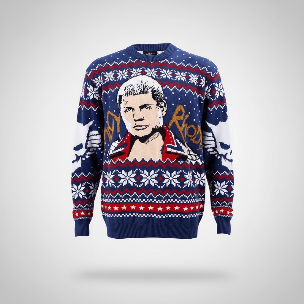 Navy-White Cody Rhodes American Nightmare Holiday Ugly Sweater 2026