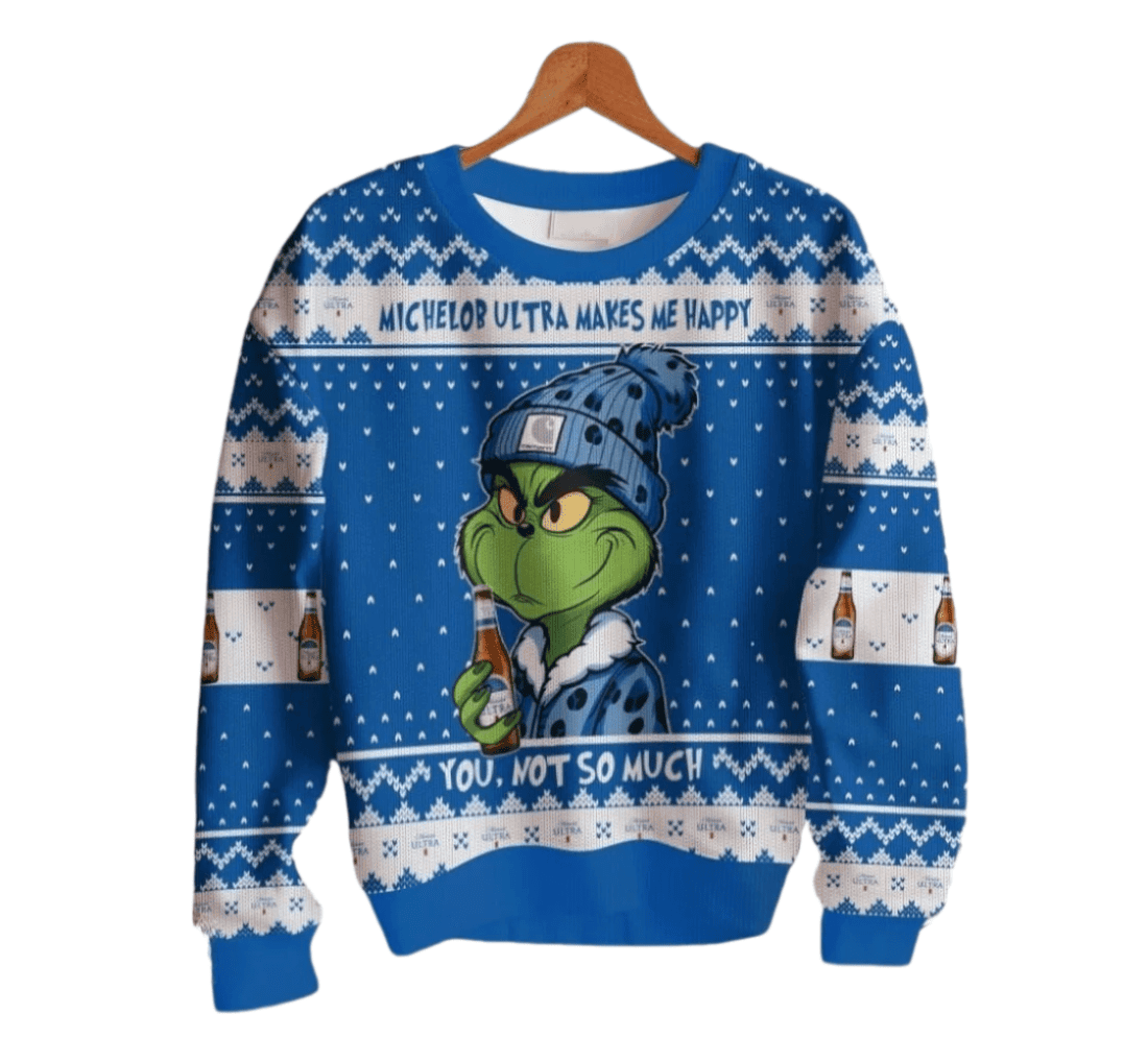 Michelob Ultra Make Me Happy Ugly Sweater