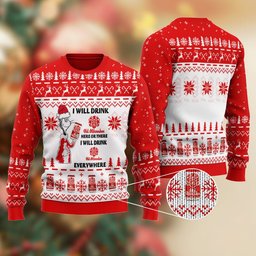Old Milwaukee Cat Hat Will Drink Everywhere Ugly Sweater