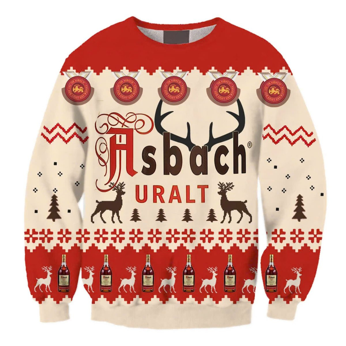 Asbach Uralt Christmas Reindeer Ugly Sweater