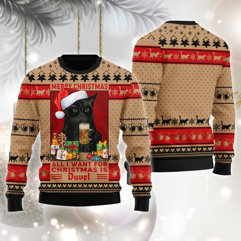 Duvel Is All I Want For Christmas Ugly Sweater