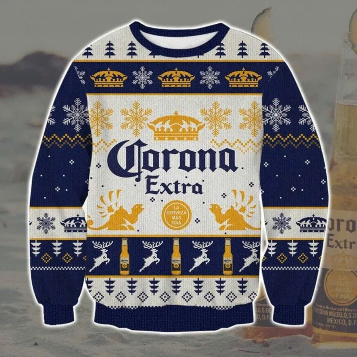 Corona Extra Winter Snowflake Ugly Sweater