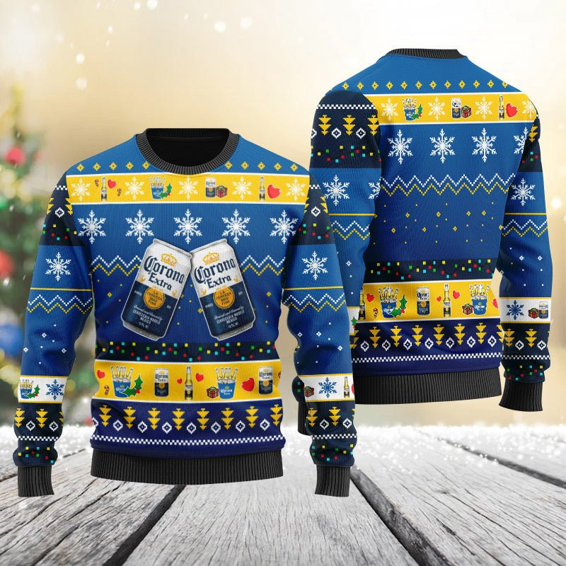 Corona Extra Snowflakes Ugly Sweater