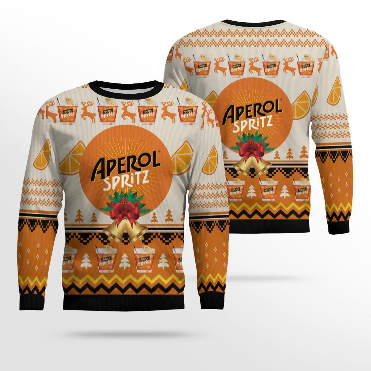 Aperol Spritz Christmas Jingle Bells Ugly Sweater
