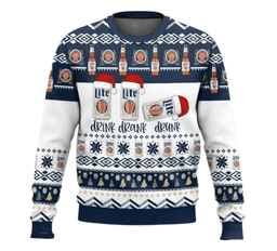 Miller Lite Drink Drank Drunk Ugly Sweater
