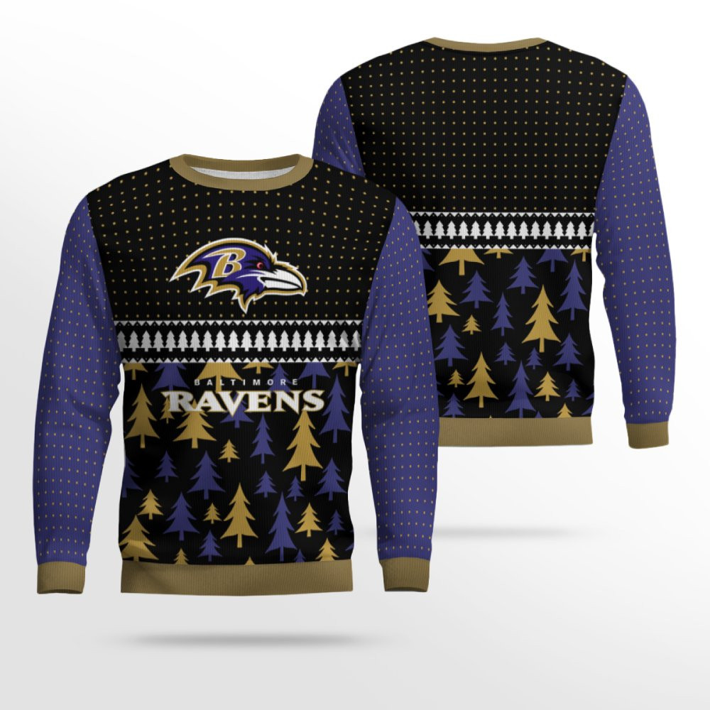 2026 Ravens Ugly Christmas Sweater