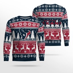 2026 Christmas Texans Reindeer Football Ugly Sweater