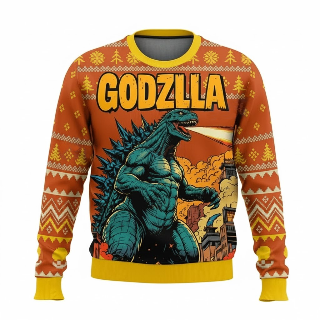Godzilla Christmas Sweater 2026
