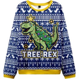 2026 Cute Tree Rex Christmas Ugly Sweater