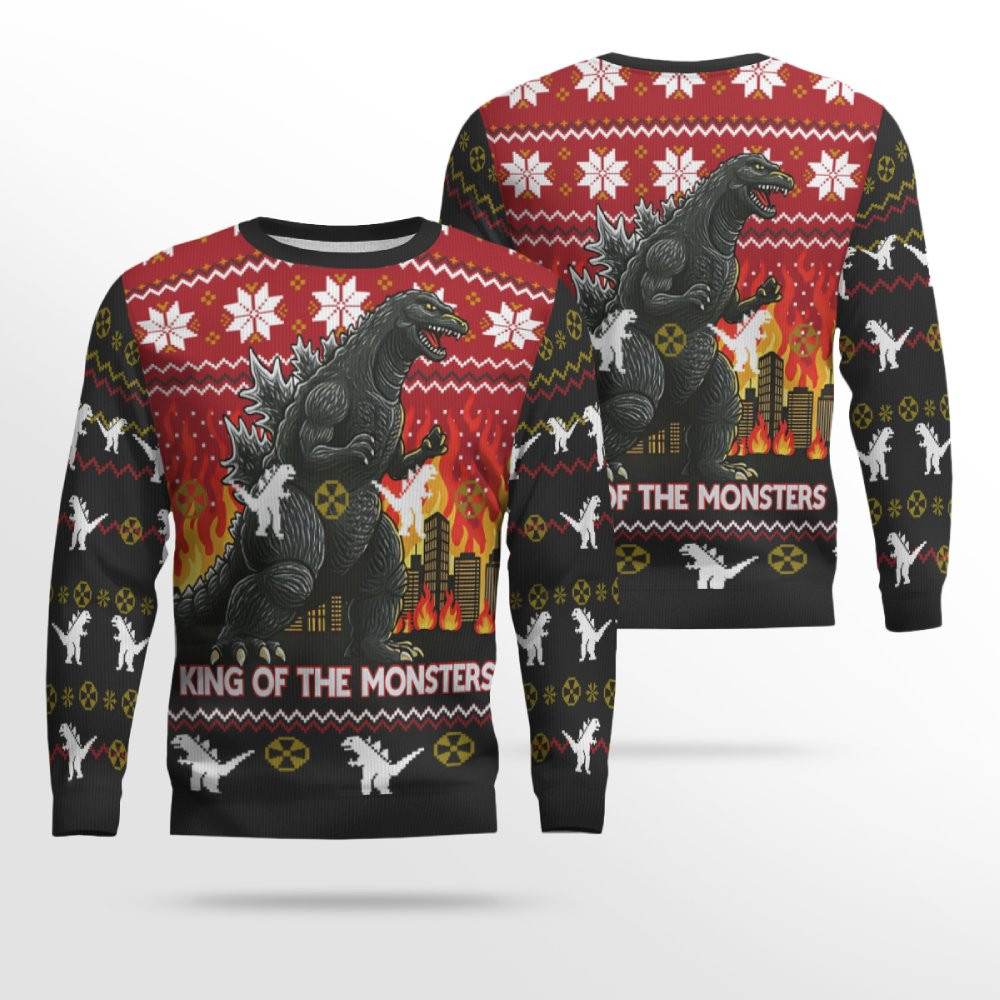 King Of The Monster Godzilla Christmas Sweater 2026