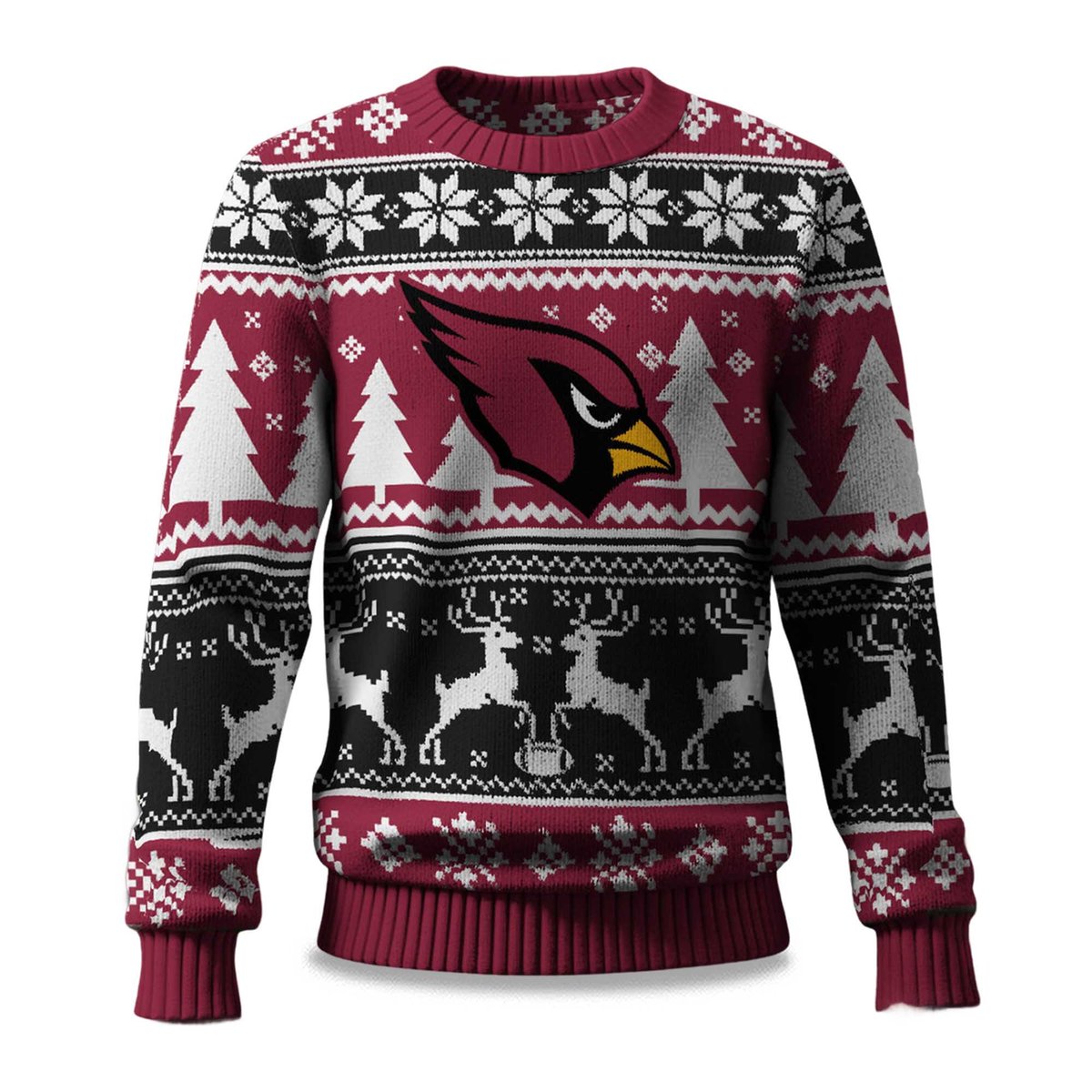 2026 Christmas Cardinals Reindeer Football Ugly Sweater