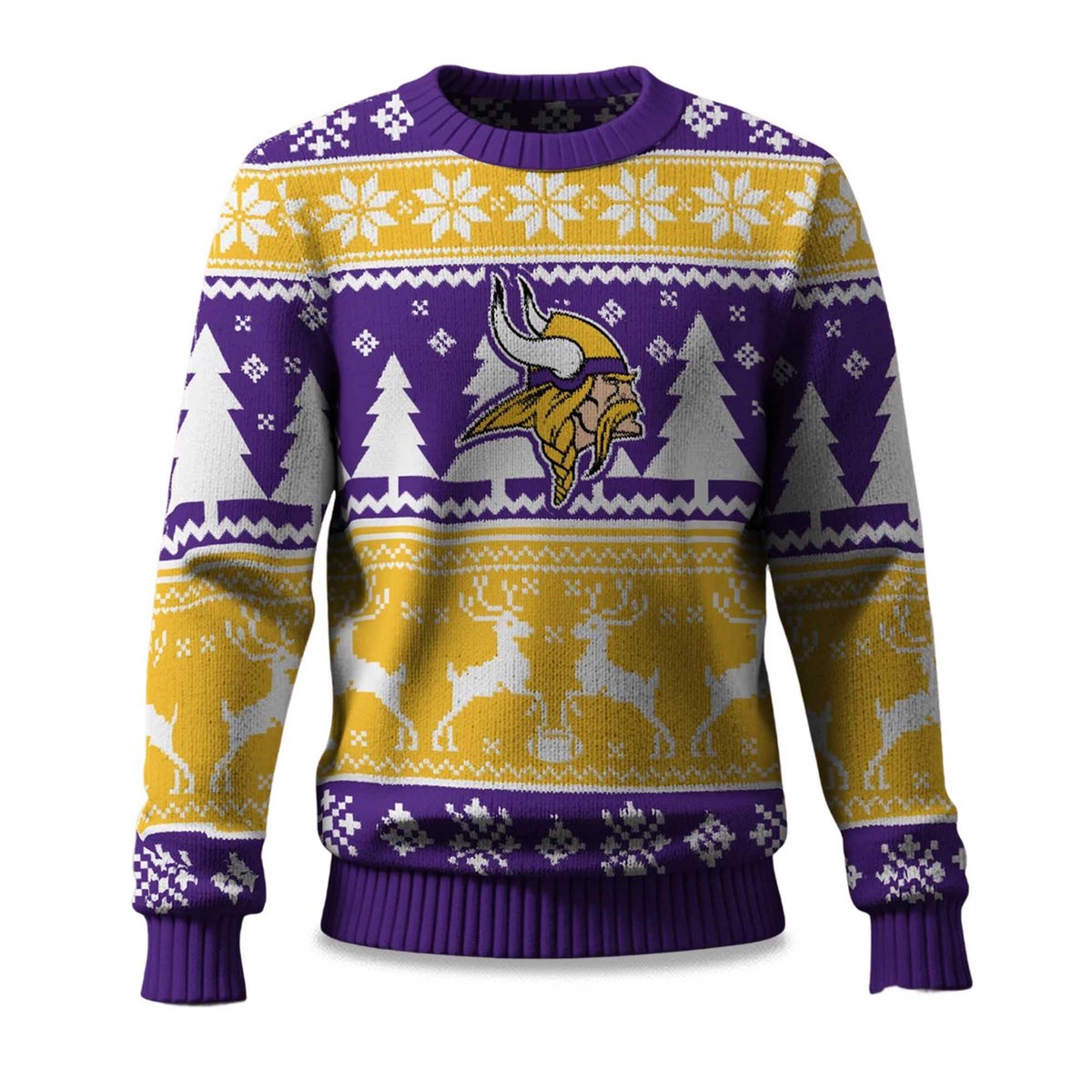 2026 Christmas Vikings Reindeer Football Ugly Sweater