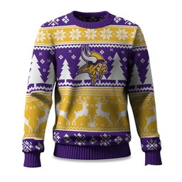 2026 Christmas Vikings Reindeer Football Ugly Sweater