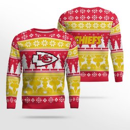 2026 Christmas Chiefs Reindeer Football Ugly Sweater