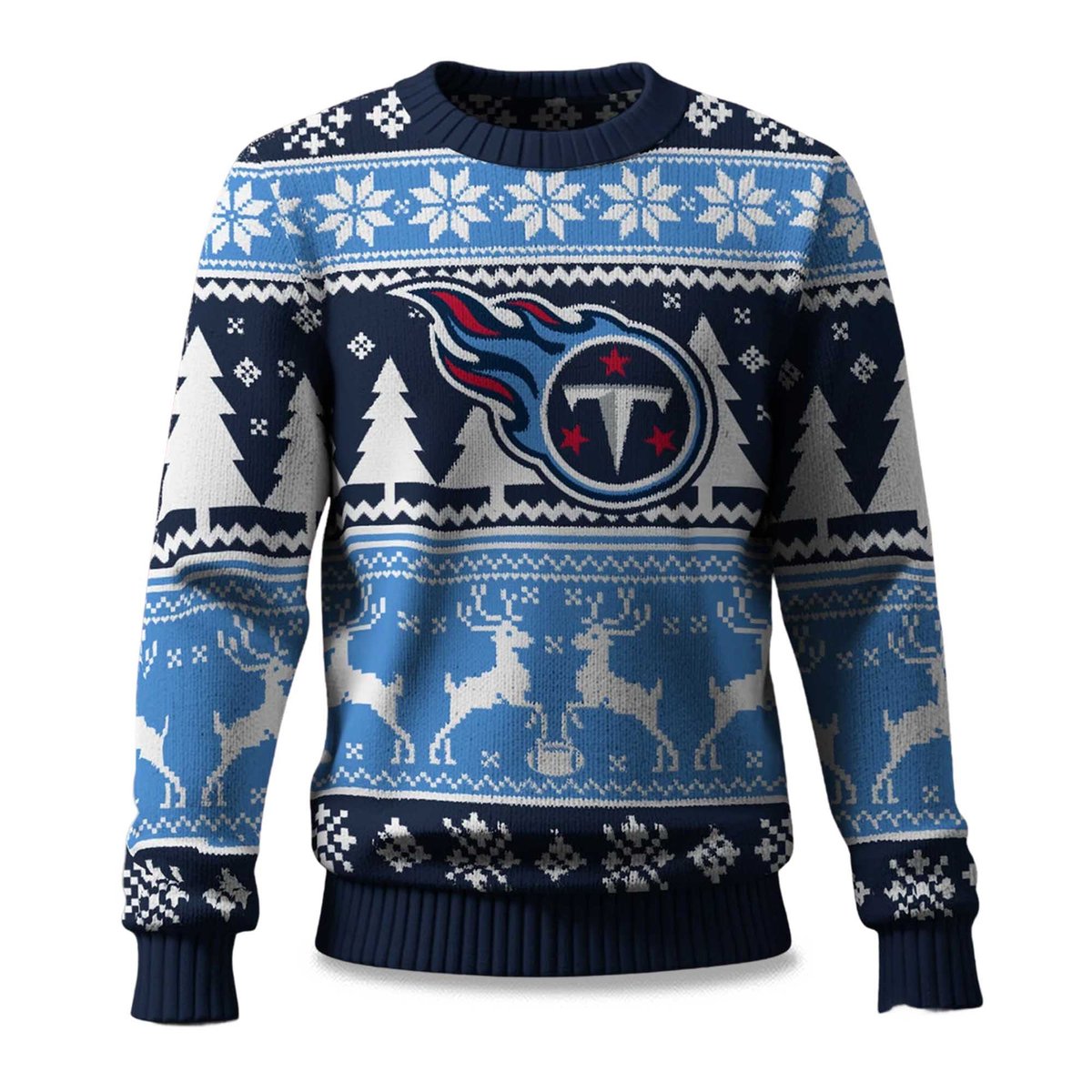 2026 Christmas Titans Reindeer Football Ugly Sweater